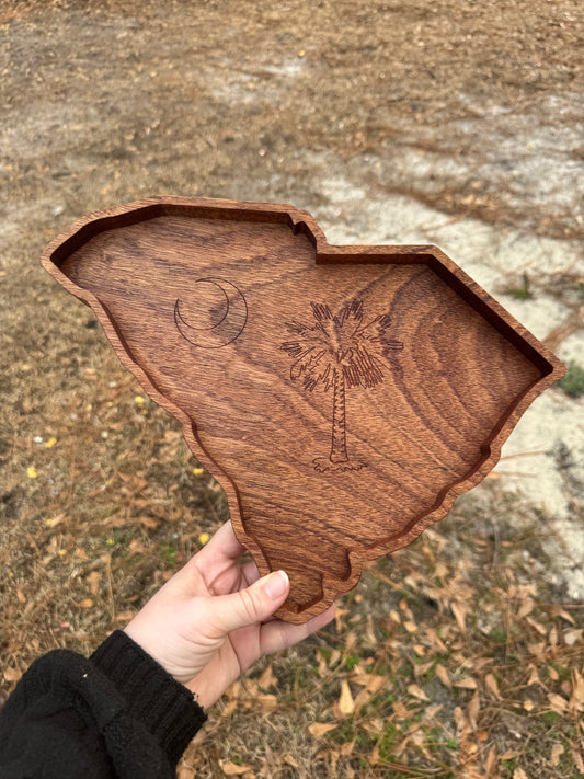 South Carolina Shaped Hardwood Serving Tray