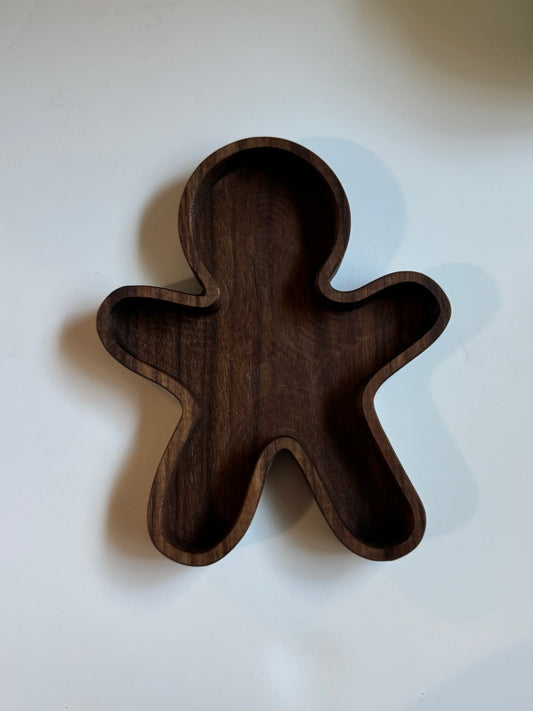 Wooden Gingerbread Man Candy Dish