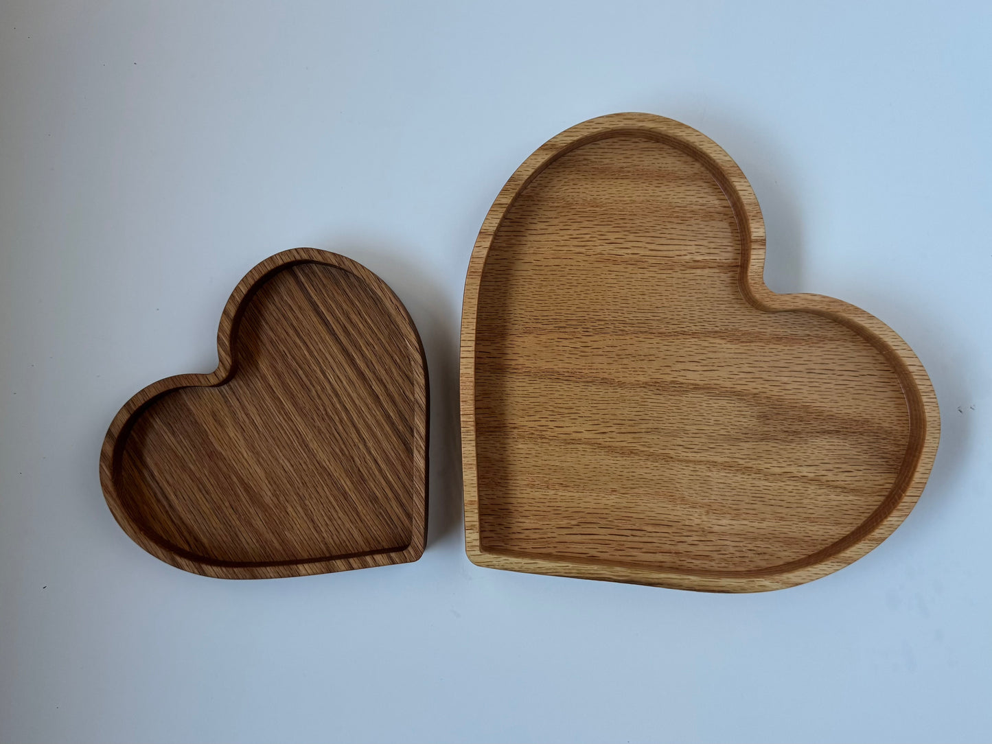 Heart-Shaped Wooden Set of Two Serving Dishes